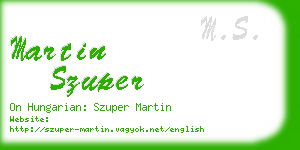 martin szuper business card